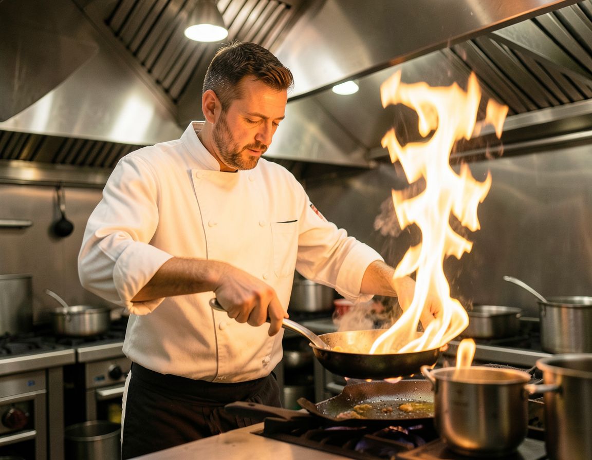 Chef al lavoro nella cucina del ristorante