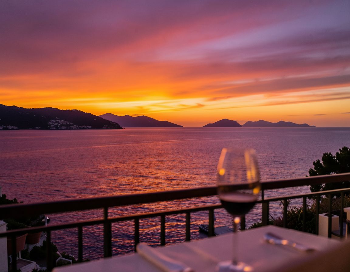 Terrazza con vista mare al tramonto