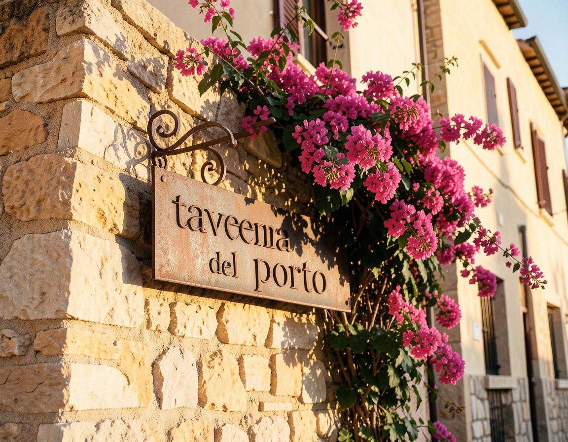 Insegna esterna del ristorante in ferro battuto