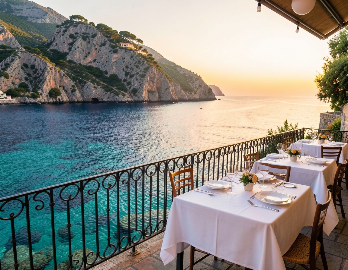 Tramonto sul mare visto dal ristorante