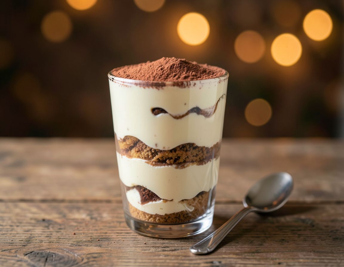 Tiramisu della casa con cacao in polvere